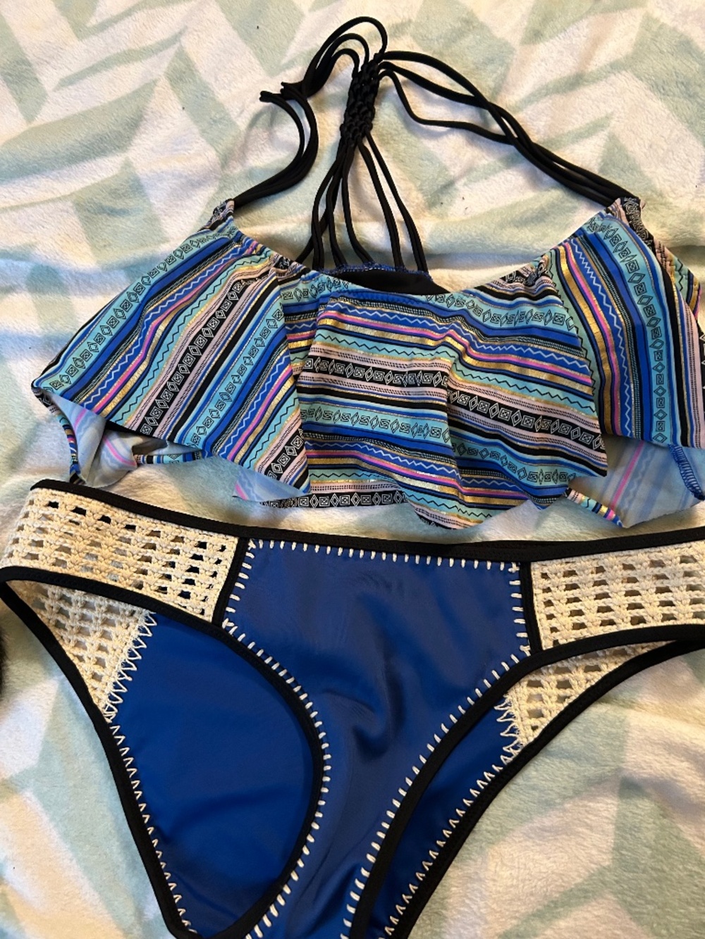 PINK Victorias Secret Blue Bikini Set